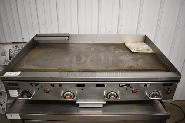 LATE MODEL! Vulcan Hart 948RX-101 Stainless Steel Commercial Countertop Natural Gas Powered Flat Top Griddle w/ Thermostatic Controls. 108,000 BTU. 48x32x17 - Image 1 of 9