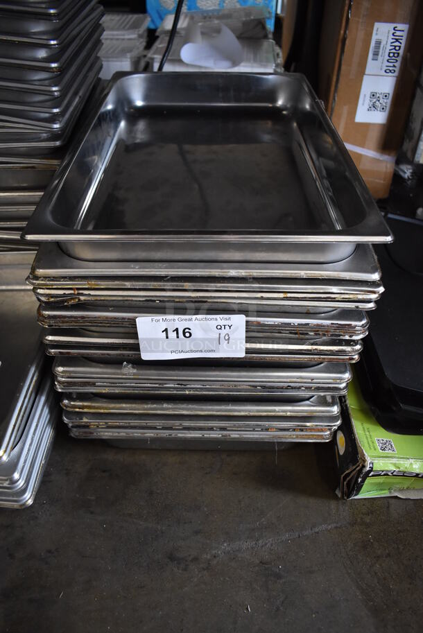 19 Stainless Steel Full Size Drop In Bins. 1/1x2.5. 19 Times Your Bid!