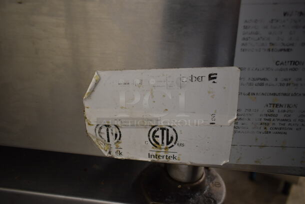 Asber Stainless Steel Commercial Countertop Natural Gas Powered Flat Top Griddle on Stainless Steel Commercial Equipment Stand w/ Commercial Casters. - Image 5 of 5