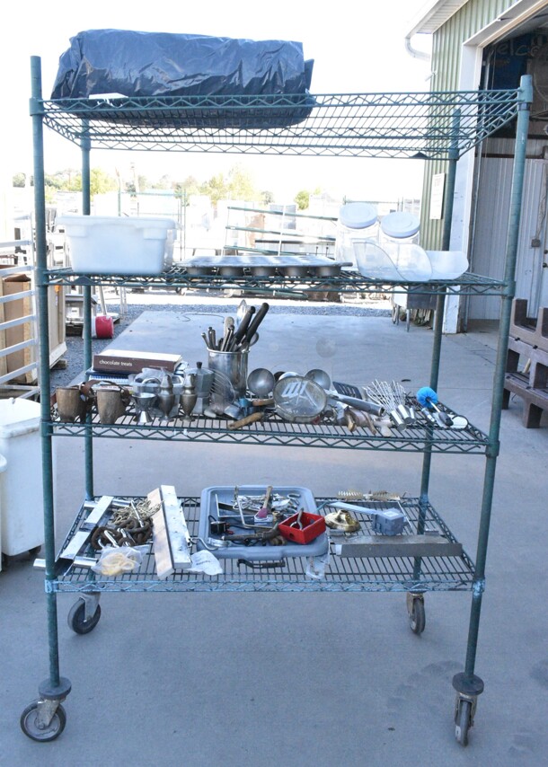 2 White Poly Ingredient Bin w/ Contents Including Muffin Baking Pans and Bins. Does Not Include Shelving Unit. 2 Times Your Bid! - Image 7 of 12