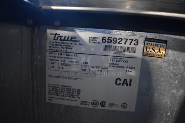 True TD-65-24 Stainless Steel Commercial Back Bar Bottle Cooler w/ 2 Sliding Lids. 115 Volts, 1 Phase. 65x27x33.5. Tested and Powers On But Does Not Get Cold - Image 6 of 6