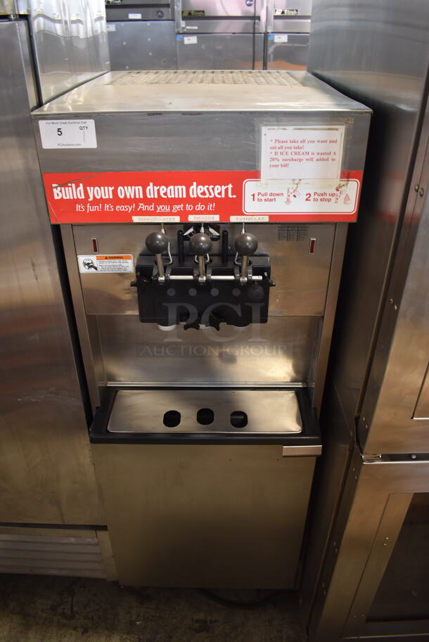 Electro Freeze 88TN-CMT-232 Stainless Steel Commercial Air Cooled 2 Flavor w/ Twist Soft Serve Ice Cream Machine on Commercial Casters. 208-230 Volts, 3 Phase. 