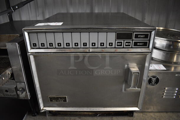 Amana Model RC/14SE Stainless Steel Commercial Countertop Microwave Oven. 18x21x18 - Image 1 of 5
