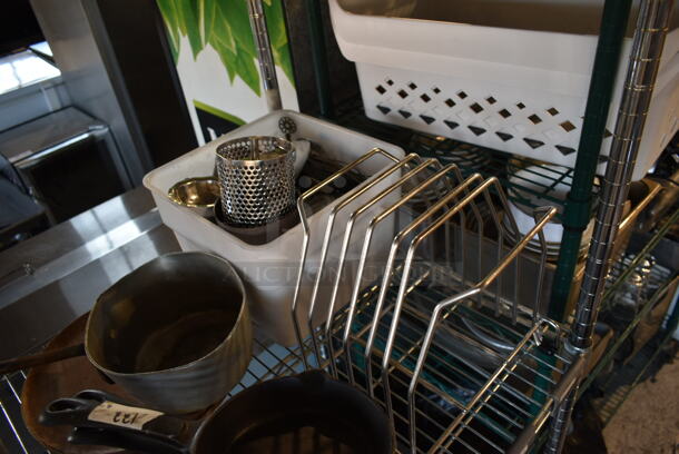 ALL ONE MONEY! Lot of Various Items Including Scale, Metal Cutting Board Rack and Cast Iron Skillets - Image 4 of 4