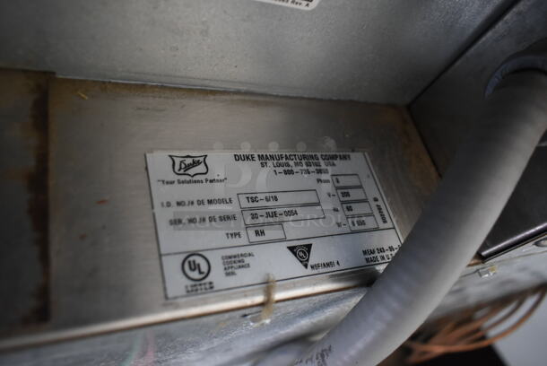 Duke TSC-6/18 Stainless Steel Commercial Floor Style Electric Powered Oven Proofer on Commercial Casters. 208 Volts, 3 Phase.  - Image 9 of 9