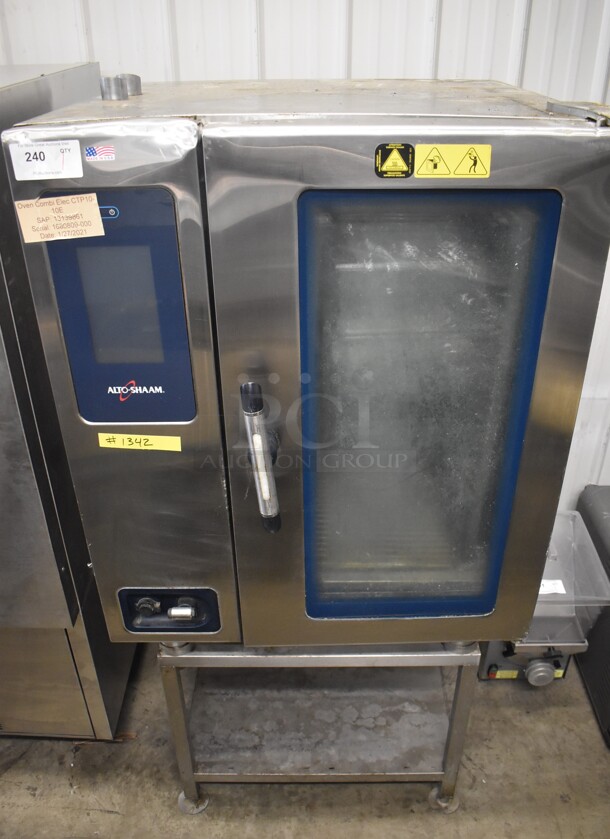 2016 Alto Shaam Model CTP10-10E Stainless Steel Commercial Electric Powered Combitherm Convection Oven on Stainless Steel Equipment Stand. 208-240 Volts, 3 Phase. 35x37x71 - Image 1 of 5
