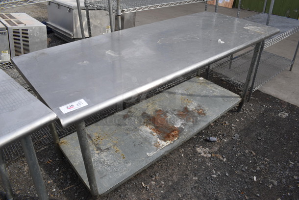 Stainless Steel Table w/ Metal Under Shelf. 72x30x33.5