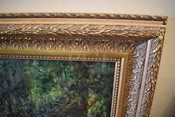 Framed Canvas Painting Reproduction of Pathway in Monet's Garden at Giverny By Claude Monet From Art Dealer Ed Mero! - Image 3 of 7