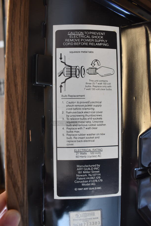 8 IN ORIGINAL BOX! Texas A&M Lighted Mirror w/ Wood Pattern Frame. 120 Volts, 1 Phase. 8 Times Your Bid! - Image 6 of 9