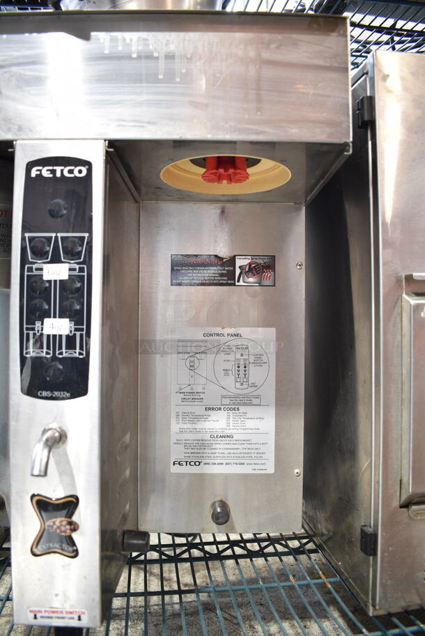 Fetco CBS-2032e Stainless Steel Commercial Countertop Coffee Machine w/ 2 Metal Brew Baskets. 120/208-240 Volts, 1 Phase.  - Image 2 of 5