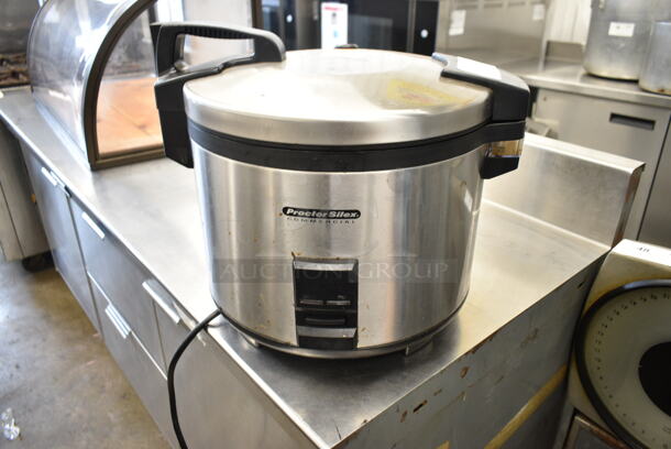 Proctor Silex 37560R Stainless Steel Countertop Rice Cooker. 120 Volts, 1 Phase. Tested and Working! - Image 1 of 3
