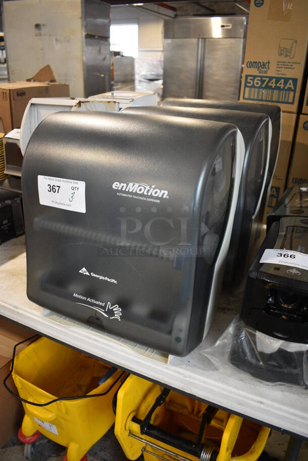 3 Georgia Pacific enMotion Poly Wall Mount Hand Towel Dispensers. 14x11x16. 3 Times Your Bid! - Image 2 of 3