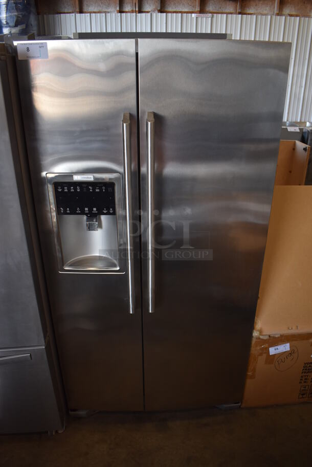 BRAND NEW SCRATCH AND DENT! 2013 Electrolux EI23CS35KS2 Stainless Steel Commercial French Style Cooler Freezer Combo Unit w/ Water and Ice Dispenser. 115 Volts, 1 Phase. 36x32x70. Tested and Working!