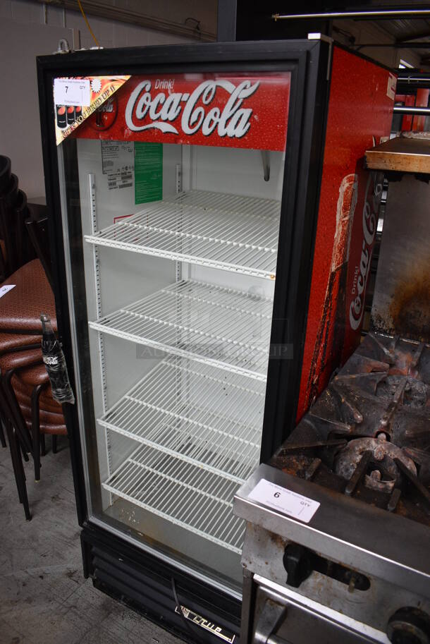 True Model GDM-12 Metal Commercial Single Door Reach In Cooler Merchandiser w/ Poly Coated Racks. 115 Volts, 1 Phase. 25x25x62.5. Tested and Powers On But Temps at 50 Degrees - Image 2 of 6