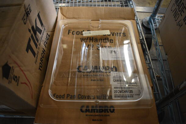 ALL ONE MONEY! Lot of 3 BRAND NEW IN BOX! Cambro Clear Poly Notched 1/6 Size Lids