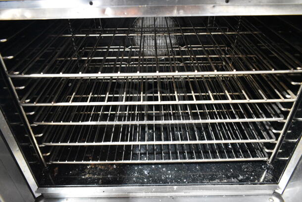 2 Blodgett Stainless Steel Commercial Gas Powered Full Size Convection Oven w/ View Through Doors, Metal Oven Racks and Thermostatic Controls on Commercial Casters. 2 Times Your Bid!  - Image 8 of 11