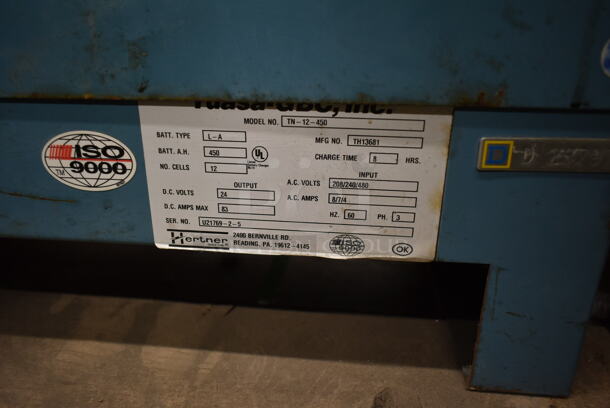 Hertner TN-12-450 Auto 1000 Metal Industrial Forklift Battery Charger. 208/240/480 Volts, 3 Phase.  - Image 5 of 6