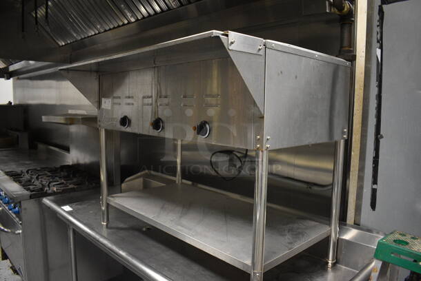 Avantco Stainless Steel Commercial Electric Powered 3 Bay Steam Table w/ Cutting Board and Under Shelf. 43x30x34. Item Was in Working Condition on Last Day of Business. (kitchen) - Image 4 of 6