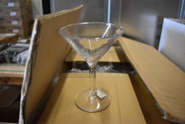 ALL ONE MONEY! Lot of 24 Clear Poly Martini Glasses! 4x4x5.75