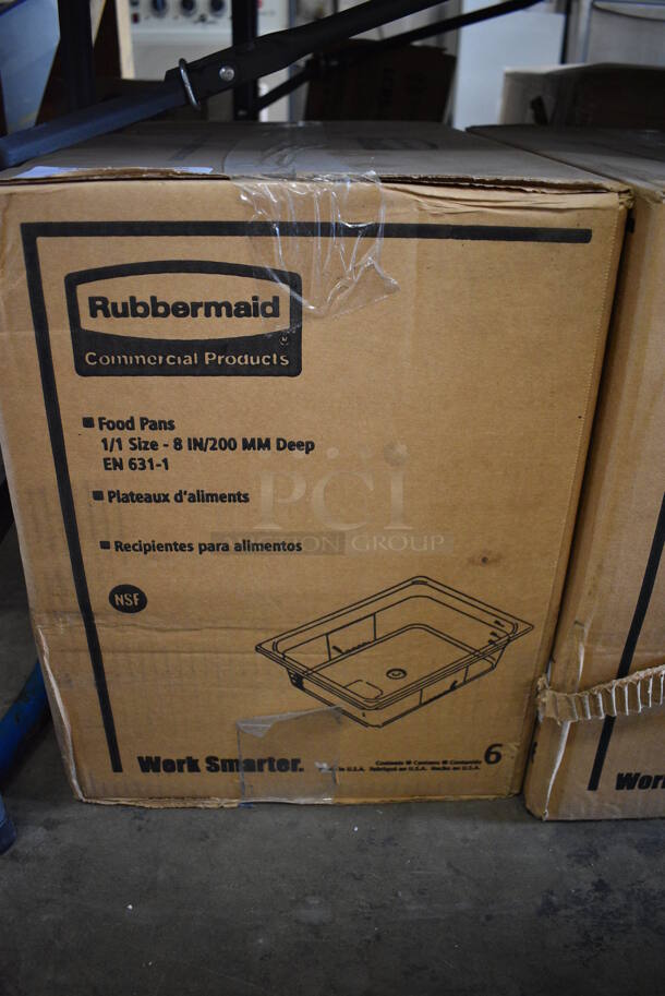 ALL ONE MONEY! Lot of 12 BRAND NEW IN BOX! Rubbermaid Clear Poly Full Size Drop In Bins. 1/1x8 - Image 3 of 3