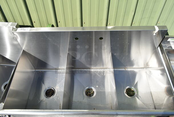 BRAND NEW SCRATCH AND DENT! Steelton 522US31621 Stainless Steel 3 Bay Sink. Bay 16x14 - Image 3 of 6