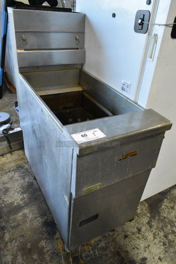 Pitco Frialator SG14-S Stainless Steel Commercial Floor Style Propane Gas Powered Deep Fat Fryer. 110,000 BTU.  - Image 2 of 7