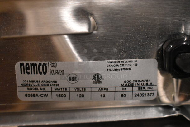 BRAND NEW SCRATCH AND DENT! 2024 Nemco 6055A-CW Stainless Steel  12" x 20" Countertop Food Cooker / Warmer. 120 Volts, 1 Phase. Tested and Working! - Image 7 of 7