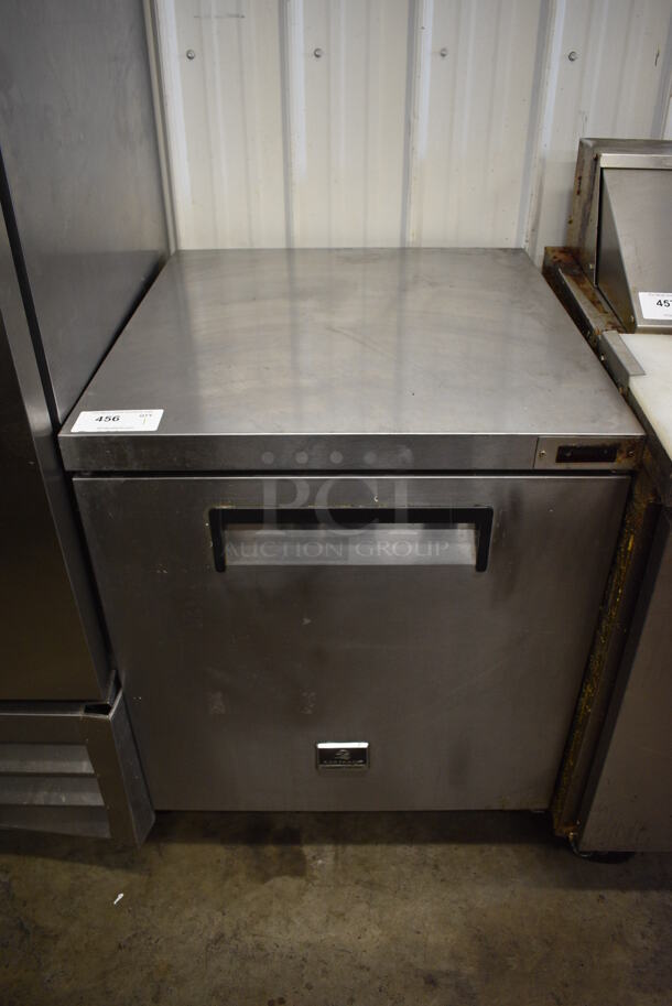 Kelvinator Model KCUC27R Stainless Steel Commercial Single Door Undercounter Cooler on Commercial Casters. 115 Volts, 1 Phase. 27x29.5x35.5. Tested and Powers On But Does Not Get Cold