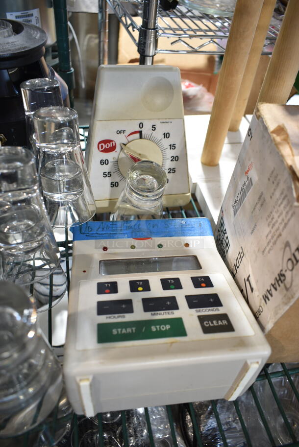 ALL ONE MONEY! Two Tier Lot of Various Items Including Metal Perforated Cups, Shot Glasses, Timer and Bins - Image 8 of 10