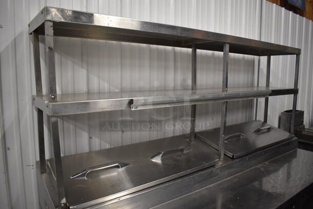 Randell 8383N Stainless Steel Commercial Prep Table w/ Drop In Bins and 2 Over Shelves on Commercial Casters. 115 Volts, 1 Phase. 83x33x73. Tested and Working! - Image 2 of 10