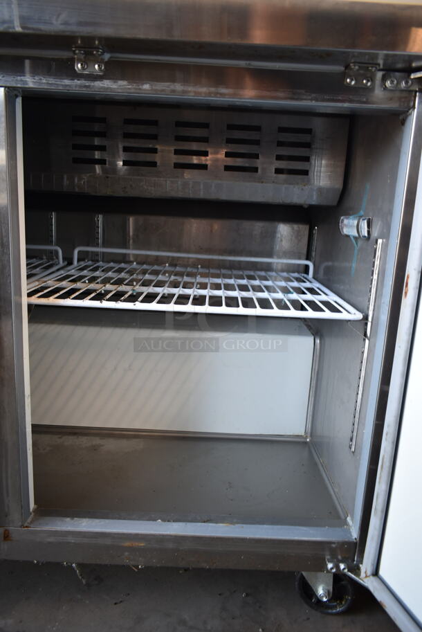 LIKE NEW! 2023 Avantco 178APT48HC Stainless Steel Commercial Sandwich Salad Prep Table Bain Marie Mega Top on Commercial Casters. 115 Volts, 1 Phase. Tested and Powers On But Does Not Get Cold - Image 9 of 10