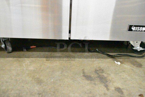 2022 Bison BST-48-18 Stainless Steel Commercial Sandwich Salad Prep Table Bain Marie Mega Top on Commercial Casters. 115 Volts, 1 Phase. Tested and Working! - Image 3 of 8