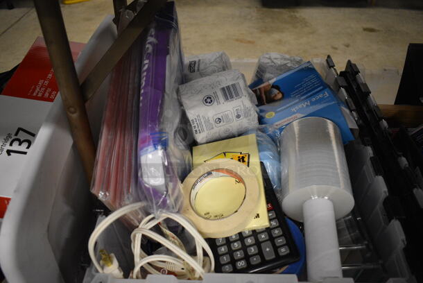 ALL ONE MONEY! Lot of 3 Clear Bins of Various Office Supplies! - Image 3 of 7