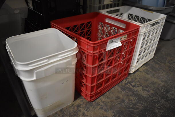 ALL ONE MONEY! Lot of Items Under Table Including Poly Bins and Crates - Image 2 of 4