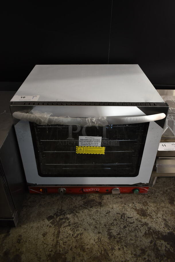 BRAND NEW SCRATCH AND DENT! Avantco 177CO32M Stainless Steel Commercial Countertop Electric Powered Half Size Convection Oven w/ View Through Door and Metal Oven Racks. 208/240 Volts, 1 Phase.
