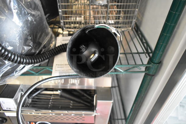 3 BRAND NEW SCRATCH AND DENT! ServIt 423HLR85BK Retractable Cord Ceiling Mount Heat Lamp with Modern Black Finish Round Dome Shade. 120 Volts, 1 Phase. 3 Times Your Bid! - Image 4 of 6