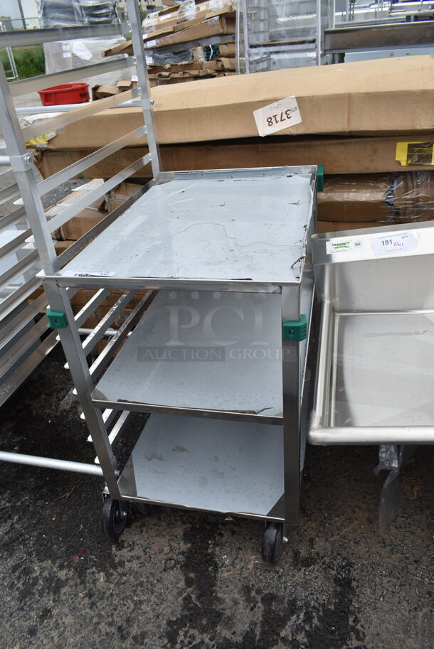 BRAND NEW SCRATCH AND DENT! Stainless Steel Commercial 3 Tier Cart on Commercial Casters.  - Image 1 of 4