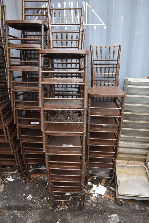 8 Brown Finish Chivari Dining Chairs. Stock Picture - Cosmetic Condition May Vary. 8 Times Your Bid! - Image 2 of 3