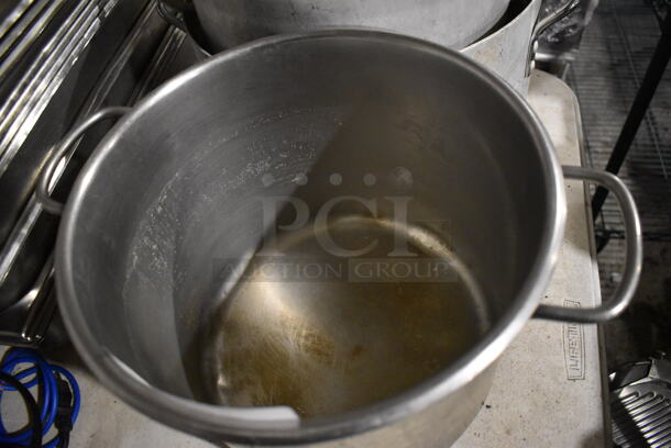 3 Various Metal Stock Pots. 16x14x7, 14x12.5x8, 13x11x9. 3 Times Your Bid! - Image 7 of 7