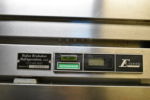 Beverage Air ER48-1AS Stainless Steel Commercial 2 Door Reach In Cooler w/ Poly Coated Racks on Commercial Casters. 115 Volts, 1 Phase. This Unit Was In Working Condition When the Restaurant Closed. (kitchen) - Image 5 of 7