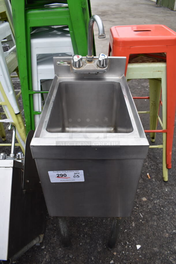 Regency Stainless Steel Commercial Single Bay Sink w/ Faucet and Handles. 12x19x39
