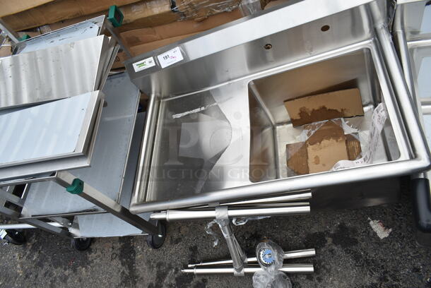 BRAND NEW SCRATCH AND DENT! Regency 600S1181818L Stainless Steel Commercial Single Bay Sink w/ Left Side Drain Board. Comes w/ 600CB18SS, 600DB35, 600LEGSS14 - Image 2 of 11