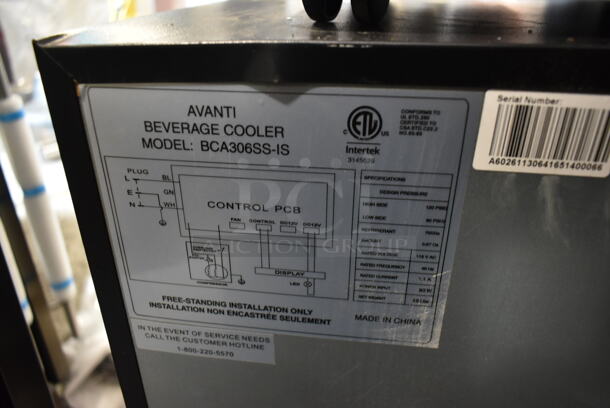 BRAND NEW SCRATCH AND DENT! Avanti  BCA306SS-IS 10 Bottle 70 Can Beverage Cooler Wine Chiller Merchandiser. 115 Volts, 1 Phase. Tested and Working! - Image 5 of 5