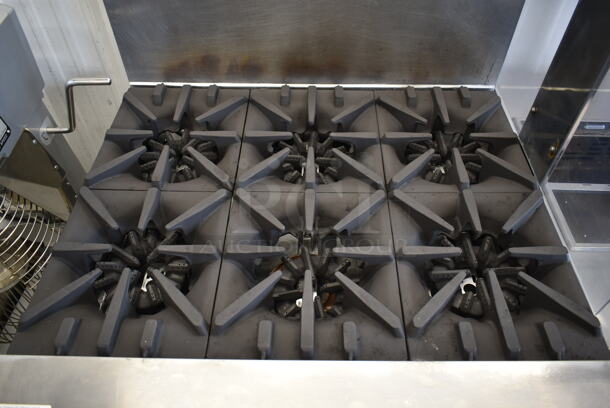 Garland G36-6R Stainless Steel Commercial Natural Gas Powered 6 Burner Range w/ Oven and Back Splash. - Image 2 of 8