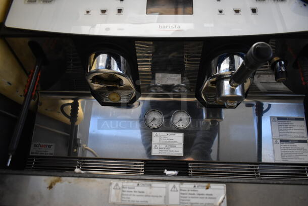 2018 Schaerer Barista Stainless Steel Commercial Countertop 2 Group Espresso Machine w/ Portafilter, 2 Steam Wands and 2 Hoppers. 208/240 Volts, 1 Phase. - Image 6 of 8