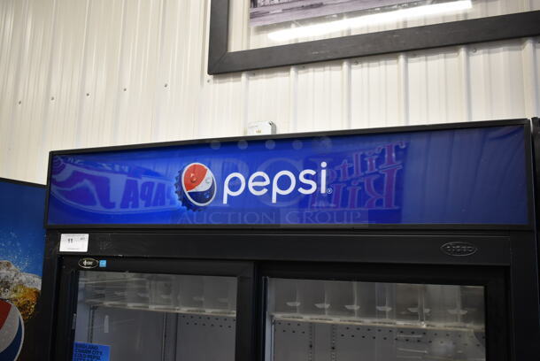 QBD CD45S Metal Commercial 2 Door Reach In Cooler Merchandiser w/ Poly Coated Racks and Drink Sliders. 115 Volts, 1 Phase. Tested and Working! - Image 2 of 9