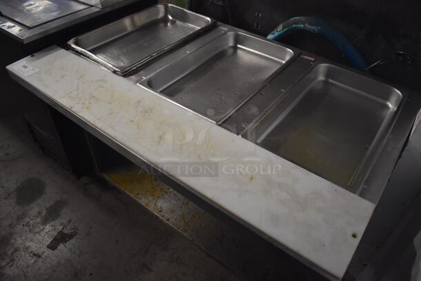 Advance Tabco HF-3E-120 Stainless Steel Commercial Electric Powered 3 Bay Steam Table w/ Under Shelf. 120 Volts, 1 Phase. 47x31x33. Tested and Working! - Image 5 of 5