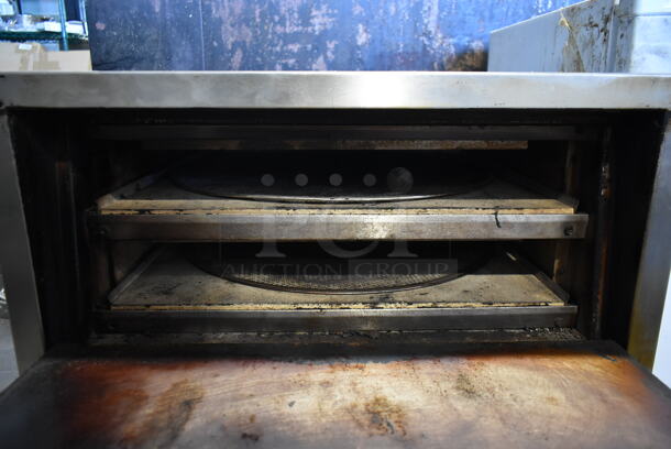 Bakers Pride P-44 Stainless Steel Commercial Countertop Electric Powered Double Deck Pizza Oven w/ Cooking Stones. 208 Volts, 1 Phase.  - Image 4 of 6