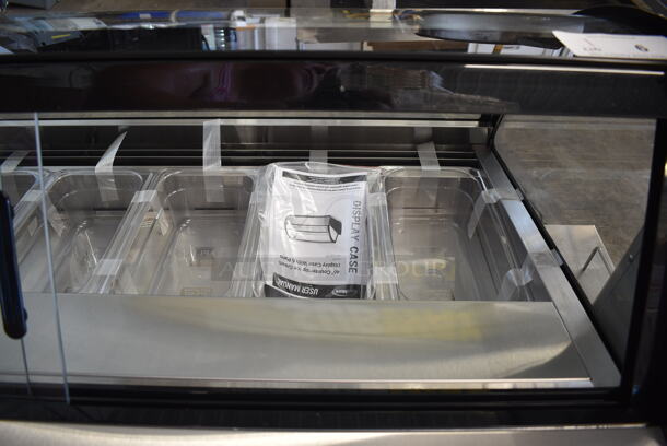 BRAND NEW SCRATCH AND DENT! KoolMore KM-CGD-6P Stainless Steel Commercial Countertop Gelato Display Case With 6 Pans And Built-In Glass Sneeze Guard. 110-120 Volts, 1 Phase. Tested and Working! - Image 5 of 7