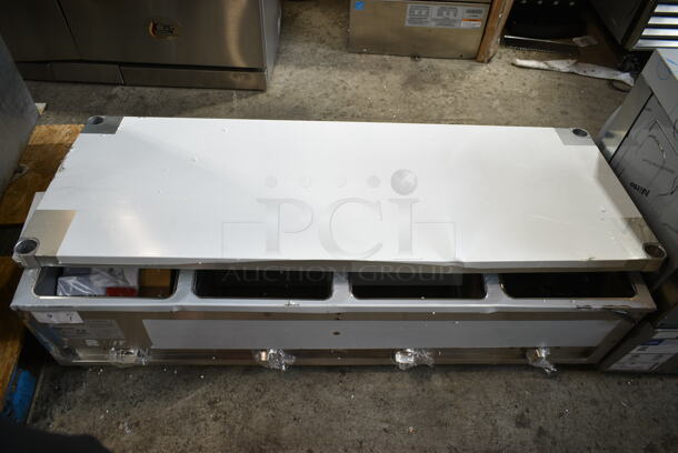 BRAND NEW SCRATCH AND DENT! ServIt 423EST4WO500 Stainless Steel Commercial Four Pan Open Well Electric Steam Table with Adjustable Undershelf. 120 Volts, 1 Phase. Tested and Working! - Image 8 of 9